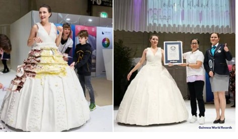 دنیا کے سب سے بڑے کیک لباس