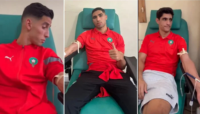 زلزلہ متاثرین کیلئے مراکش فٹبالرز کا خون کا عطیہ