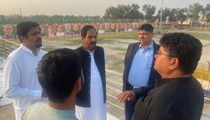 استحکام پاکستان پارٹی کی کل کے جلسے کیلئے تیاریاں