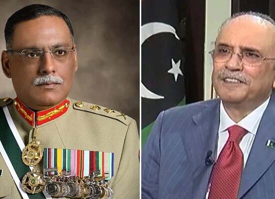 صدر زرداری سے چیئرمین جوائنٹ چیفس آف اسٹاف کمیٹی جنرل ساحر شمشاد مرزا کی ملاقات