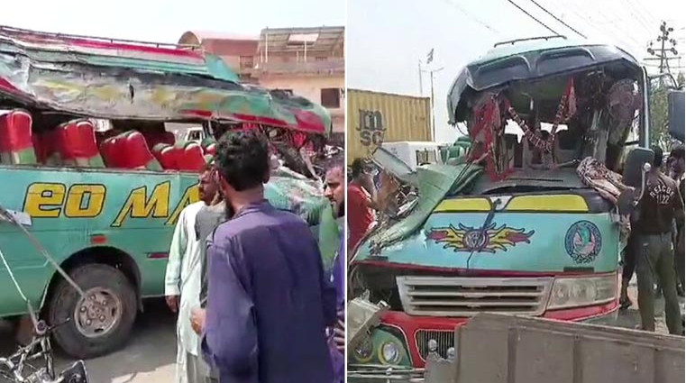 کراچی: ماڑی پور کے قریب مسافر بس الٹنے سے 7 افراد جاں بحق