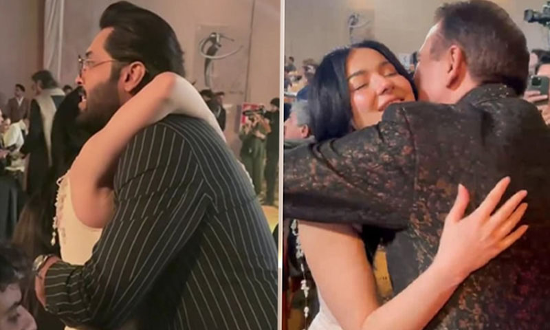 ہانیہ عامر کی فہد مصطفیٰ اور توثیق حیدر کے گلے لگنے کی ویڈیو وائرل، سوشل میڈیا پر ہنگامہ