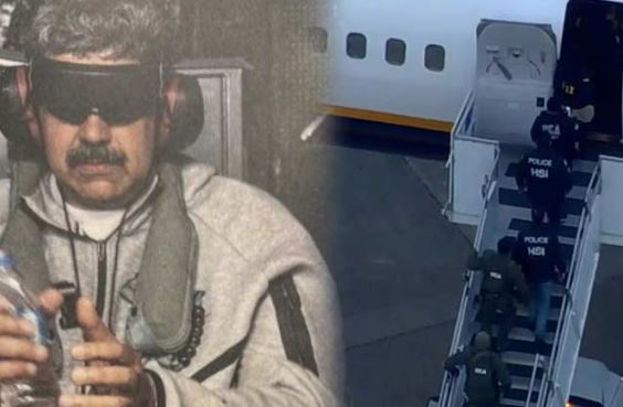 امریکی طیارہ وینزویلا کے مغوی صدر مادورو کو لے کر نیویارک پہنچ گیا