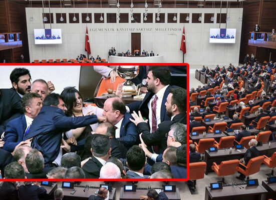 سیاسی کشمکش شدت اختیار کر گئی، ترکیہ پارلیمنٹ میں ہنگامہ آرائی، ارکان گتھم گتھا