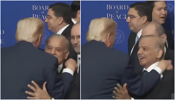 غزہ بورڈ آف پیس اجلاس! ٹرمپ کی جانب سے غیر معمولی گرمجوشی، شہباز شریف کو گلے لگا لیا