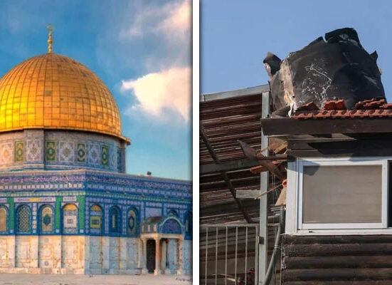 مقبوضہ یروشلم میں ایرانی میزائلوں کا ملبہ گرا