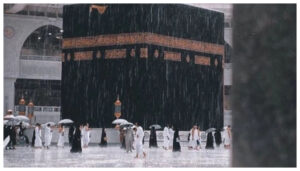 رمضان المبارک کے آخری ایام، مسجد الحرام میں تہجد کے بعد بارش کے خوبصورت مناظر