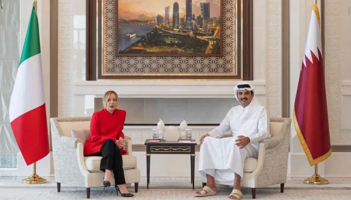 دوحہ میں اطالوی وزیراعظم کی امیر قطر سے ملاقات، توانائی بحران پر گفتگو