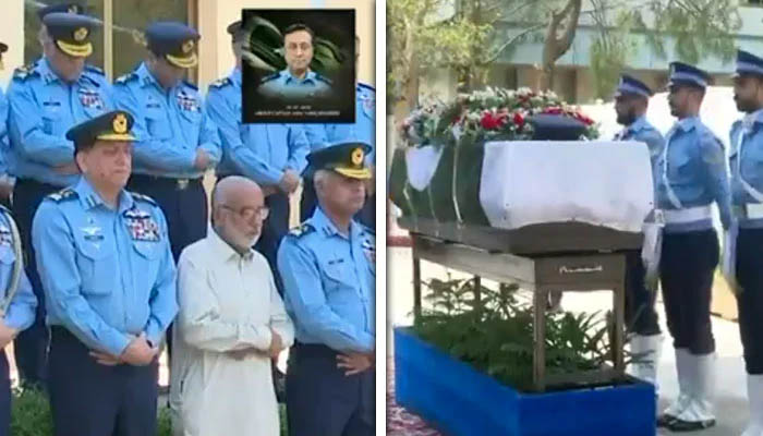 شہید گروپ کیپٹن عاصم طارق کی نماز جنازہ ادا، سربراہ پاک فضائیہ کی شرکت