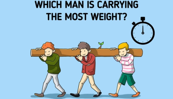 اس تصویر میں کس شخص نے زیادہ وزن اٹھایا ہوا ہے؟