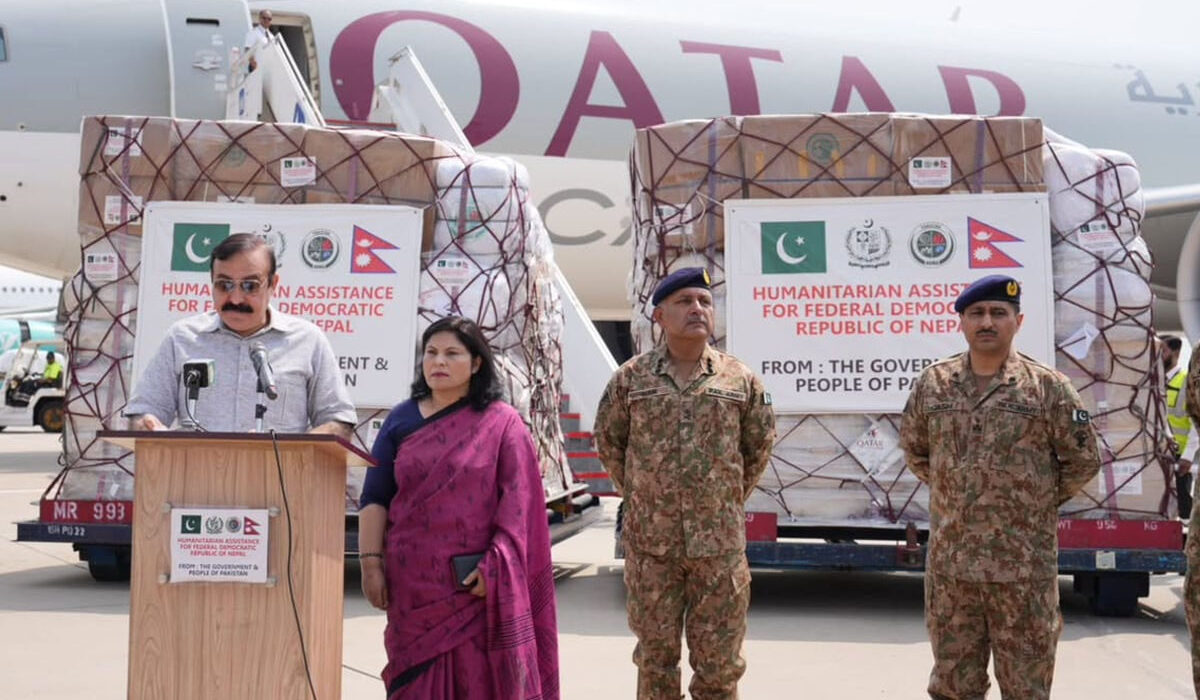پاکستان کی جانب سے نیپال کے سیلاب متاثرین کے لیے 100 ٹن امدادی اسلام آباد سے کھٹمنڈو روانہ